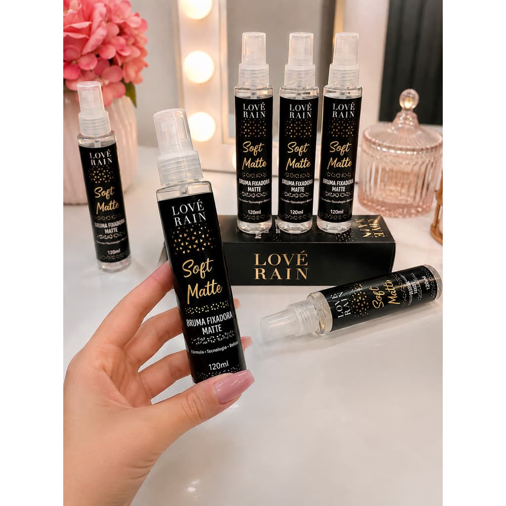 Bruma Fixadora de Maquiagem Soft Matte Love Rain 120ml Fixação e Hidratação de Longa Duração