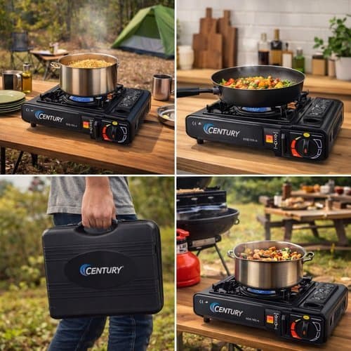 Fogareiro Portatil Mesa Maleta Camping Cozinha Facil Transporte Compacto Resistente