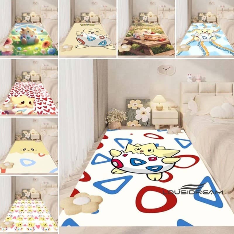 Tapete estampado Pokémon Pokémon Togepi Small Thorn Egg adequado para sala de estar, quarto ou quarto infantil Tapete an