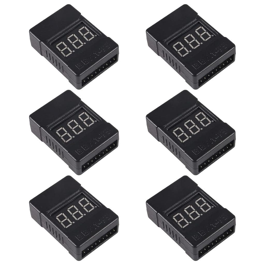 Verificador de Bateria Lipo, Kit com 6 Detectores de Voltagem para Baterias Lipo RC com Alarme Sonoro de Baixa Voltagem