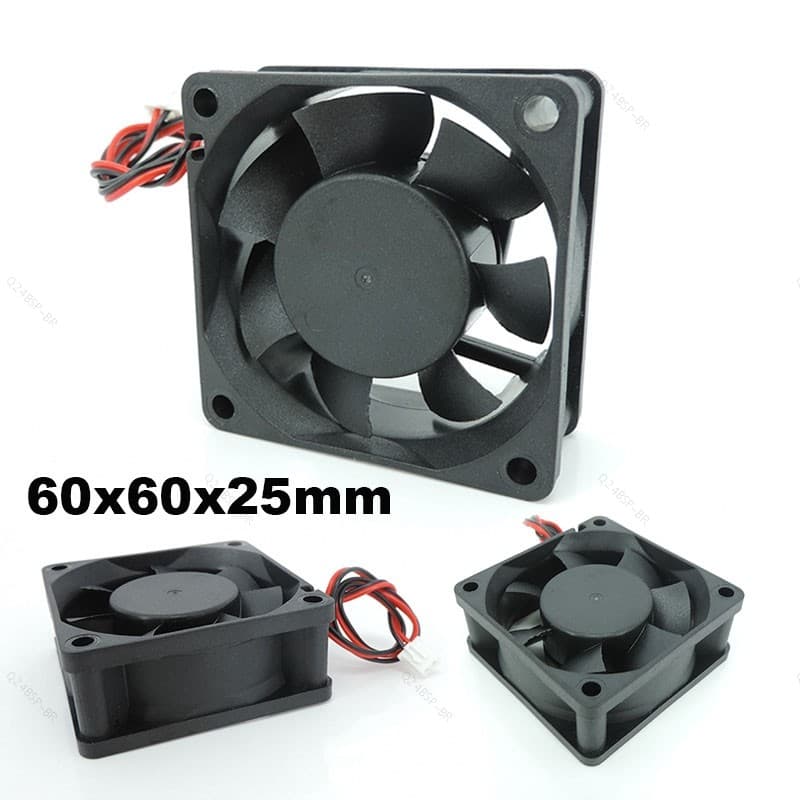 6025 DC5/12/24V Ventilador Refrigerador 60x25mm 6cm De Resfriamento De Motor De Máquina Sem Escova XH2.54 2Pin BR24B