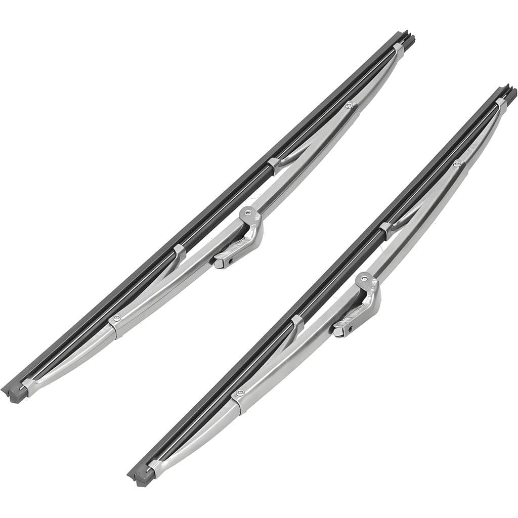 Palhetas de Limpador de Para-brisa Universais de 12 polegadas/30,48 cm, Palhetas de Aço Inoxidável Polido Prateado, Conj