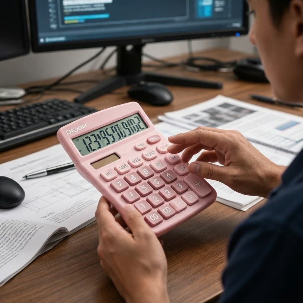 Calculadora Básica Dexin VK-837C - Compacta e Recarregável