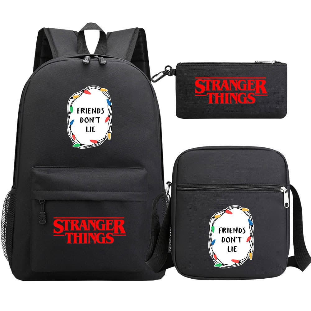Novo estilo céu estrelado impresso adolescente estudante mochila de três peças terno masculino feminino mochila terno mo