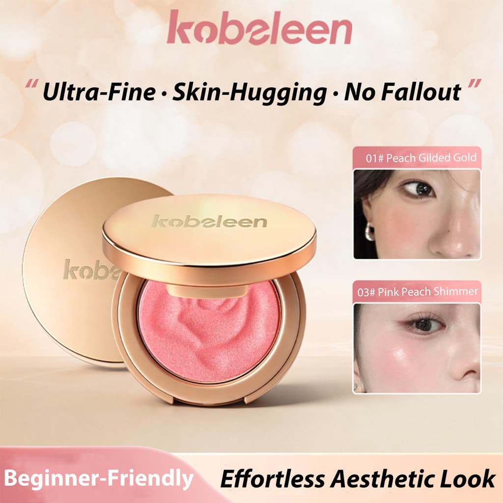 kobeleen Blush Em Pó Brilhante De Longa Duração , À Prova D'água , Controle De Sebo , Contorno Facial , Adequado Para In