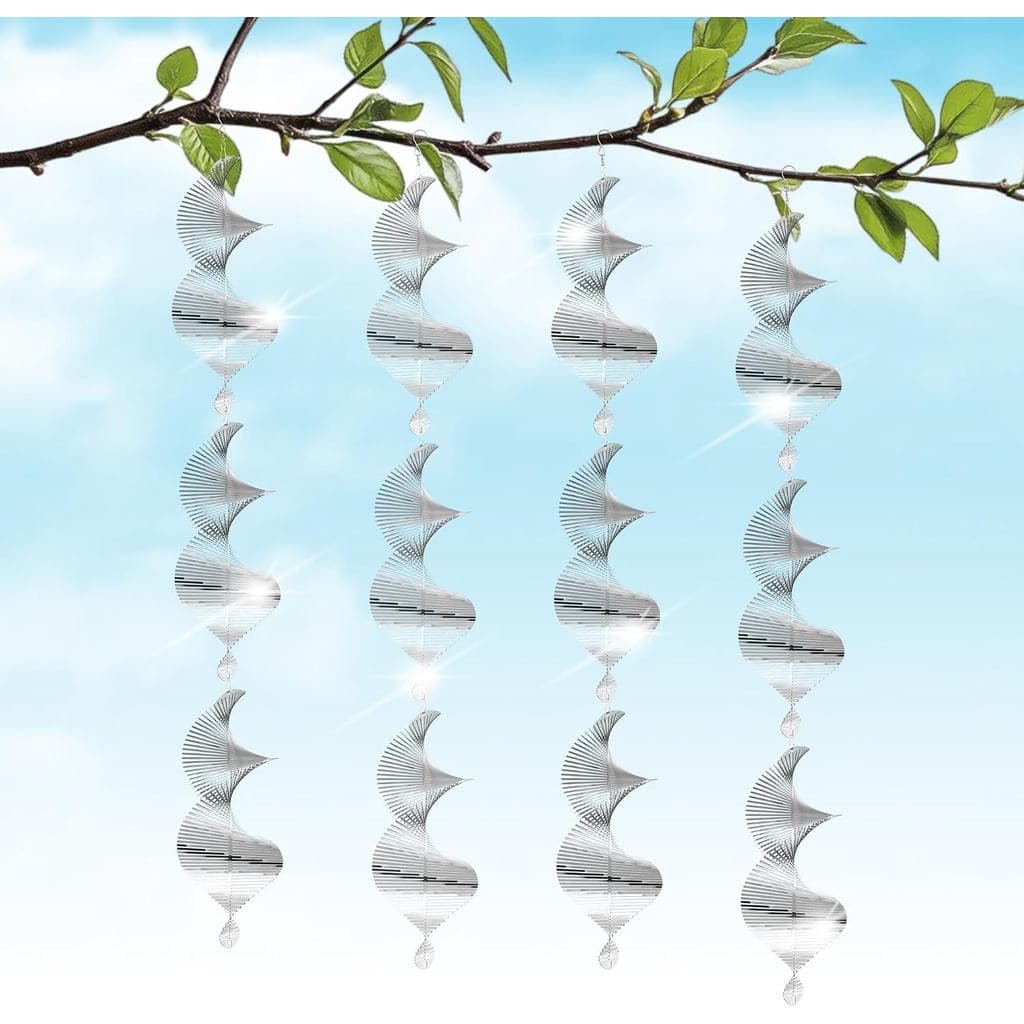 Repelentes de Pássaros Refletivos para Exteriores – Dispositivos Repelentes de Pássaros para Jardim – Cataventos 3D para