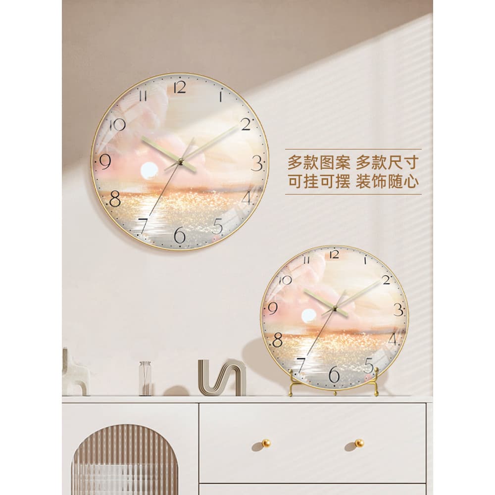 Curvo moda sala de estar relógio parede nova luz luxo simples e moderno relógio parede vidro doméstico criativo decorati