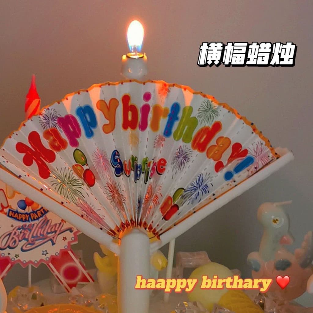 Festa expandir em forma de leque surpresa Banner vela coringa feliz aniversário bolo crianças desejando influenciador de