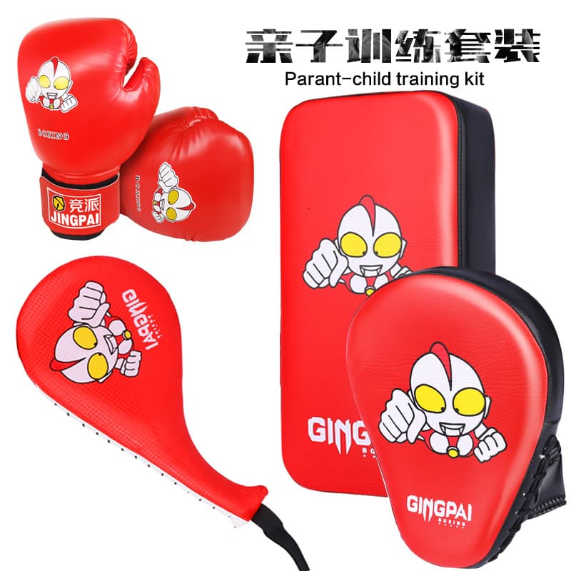 Crianças luvas de boxe meninos meninas luvas respiráveis conjunto de saco de areia profissional lutador alvo pai-filho t