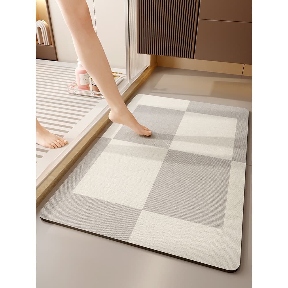 Tapete absorvente para banheiro, tapete antiderrapante para porta de banheiro, lama diatomácea, secagem rápida, tapete p