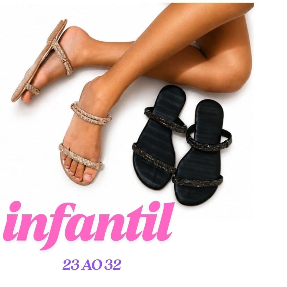 Sandália Infantil Meninas Detalhes strass Modinha Leve