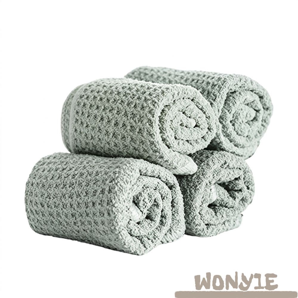 Pano De Limpeza WONY1E 4 Unidades , Absorvente De Microfibra Com Textura De Waffle , Panos Higiênicos Multifuncionais