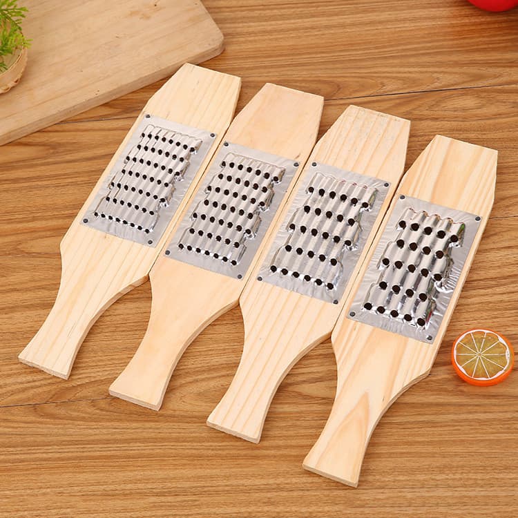 Utensílio de Cozinha T em Madeira e Aço Inoxidável, Ralador Multifuncional, Cortador de Cenoura, Desfiador ZVEY