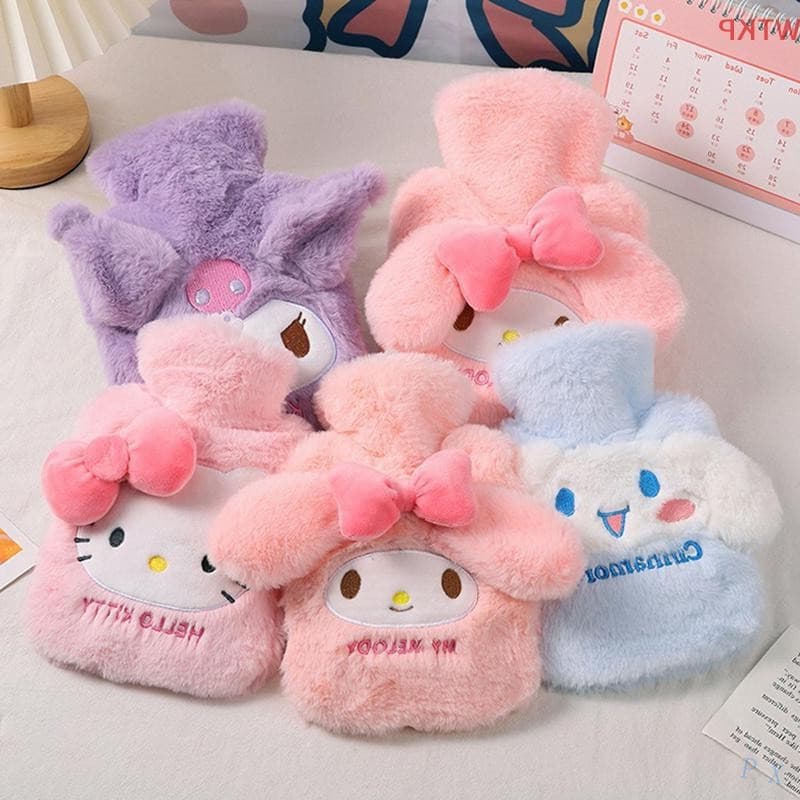 Aquecedor de Mãos de Pelúcia Sanrio Hello Kitty Kuromi Cinnamoroll, Reutilizável, Acessório de Aquecimento Fofo