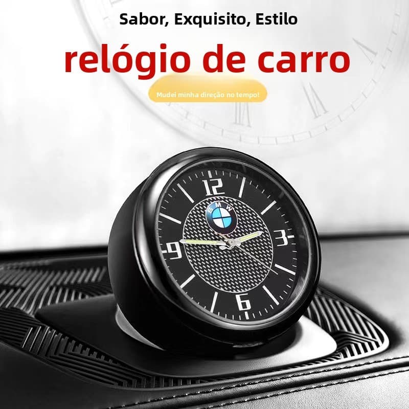 Relógio do carro medidor luminoso cabeça vários tipos de logotipos do carro opcional saída de ar relógio do carro 40mm s