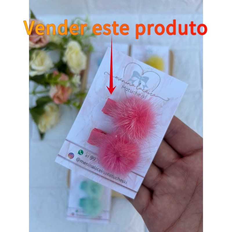 Parzinho / Kit presilhas de bebê Micro Pompom Rn Newborn Laço infantil Menina Maternidade