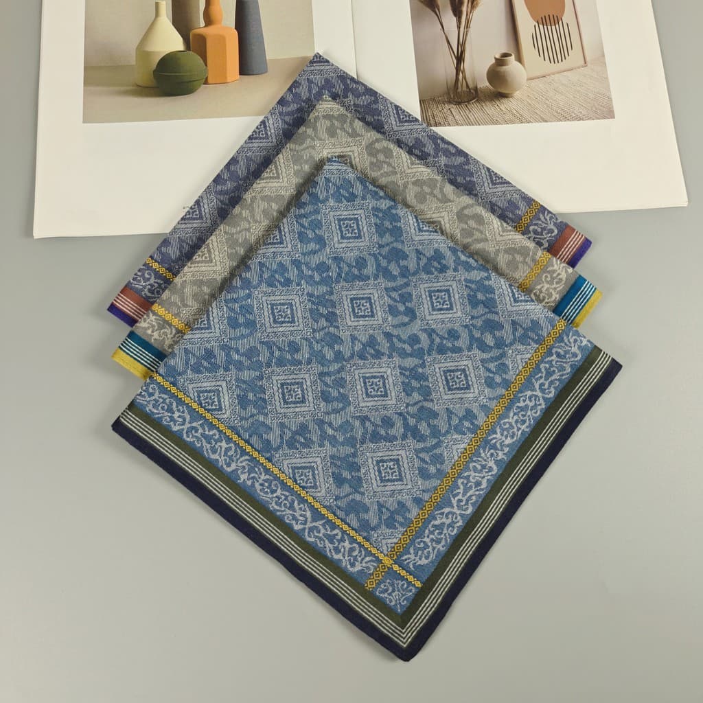 Lenço de algodão masculino Jacquard à moda antiga, 43cm, macio, absorvente de suor, estilo britânico, livre, idosos, neg