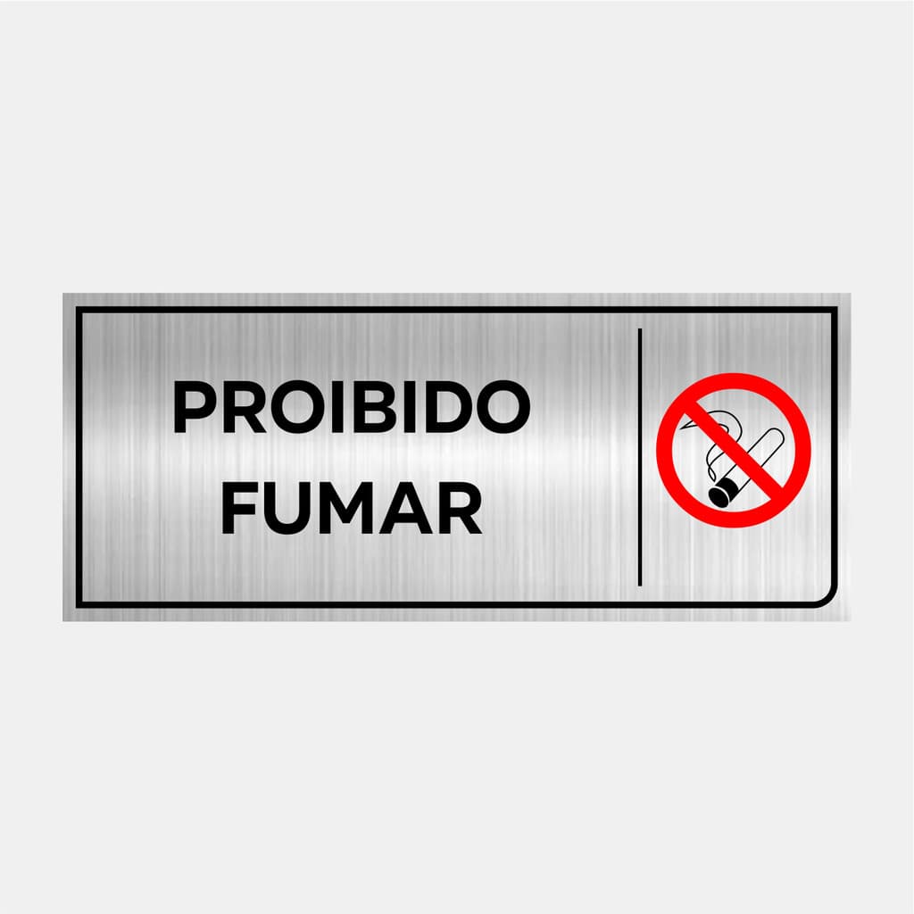 Placa Identificação Sinalização Proibido Fumar 24x10cm