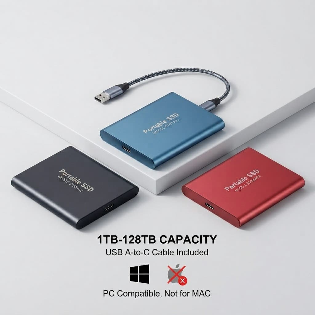 HD Externos SSD 128TB 60TB Disco rígido externo 30TB 16TB 8TB Disco rígido portátil de estado sólido 1TB 2TB