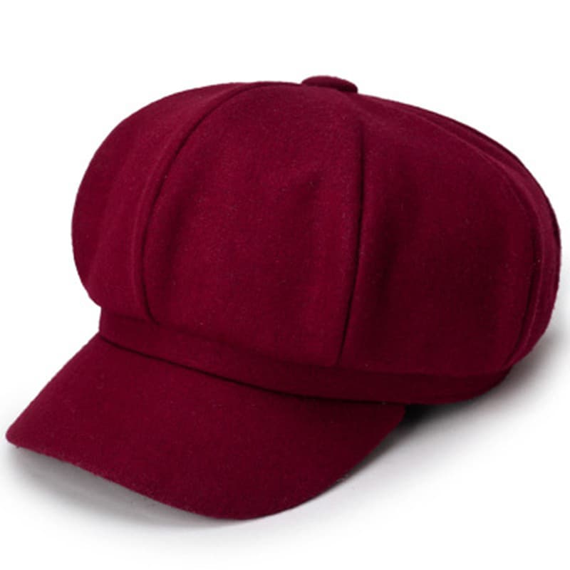 Chapéu para idosos de meia-idade, boina para mulheres, chapéu octogonal, Casual, elegante, de lã, outono inverno, chapéu
