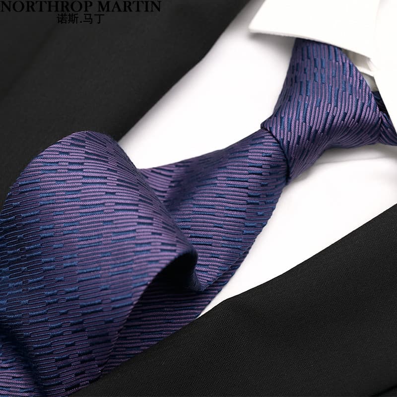 Noth Martin Gravata de Seda Masculina Terno Formal de Negócios Azul High-End Seda Mulberry Feito à Mão Caixa de Presente