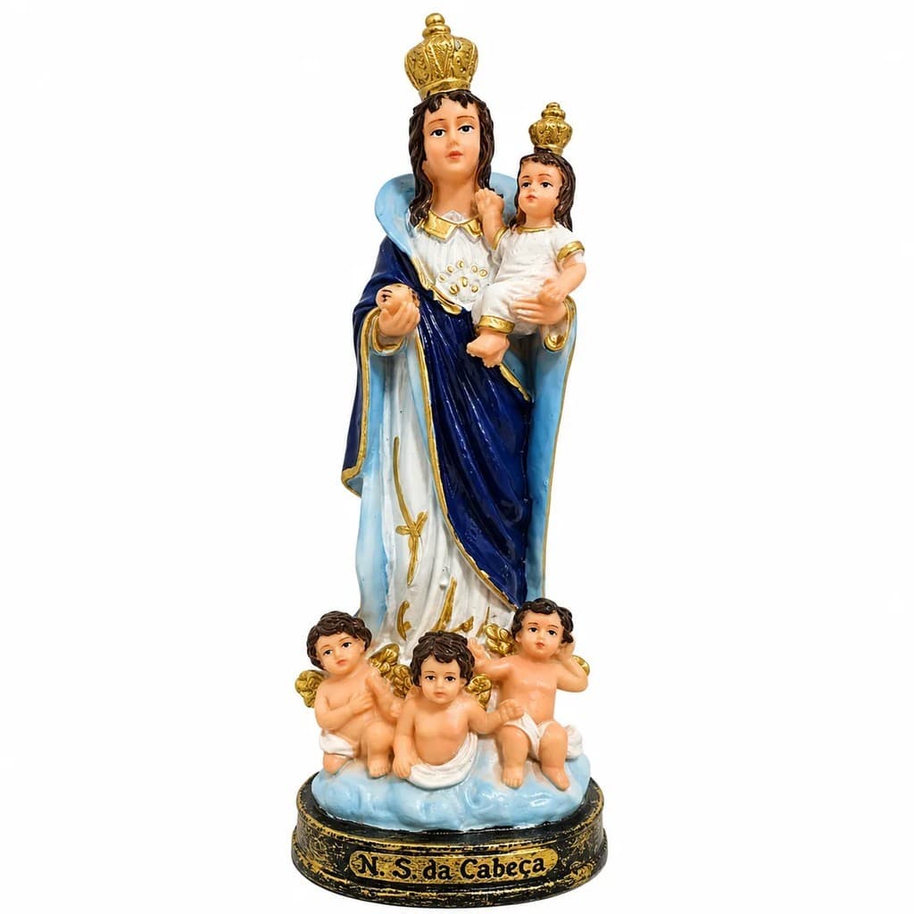 Imagem de Nossa Senhora da Cabeça de Resina - 15 cm Arte Sacra Religiosa Católica