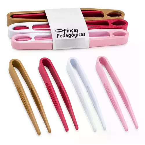 Kit 4 Pinças Pedagógicas Infantis Coordenação Motora Fina Brinquedo Educativo Didático Psicomotricidade