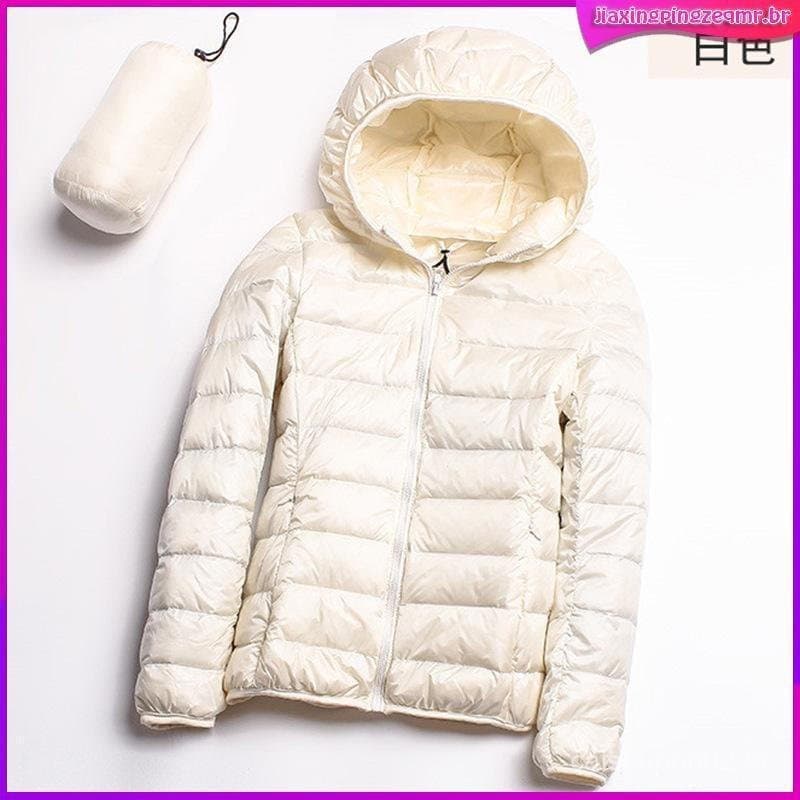2012/Outono/Inverno Com Capuz/Branco/Quente/90% Penas de Pato Tamanho Grande Ultra Leve Casaco Slim Feminino TT8U
