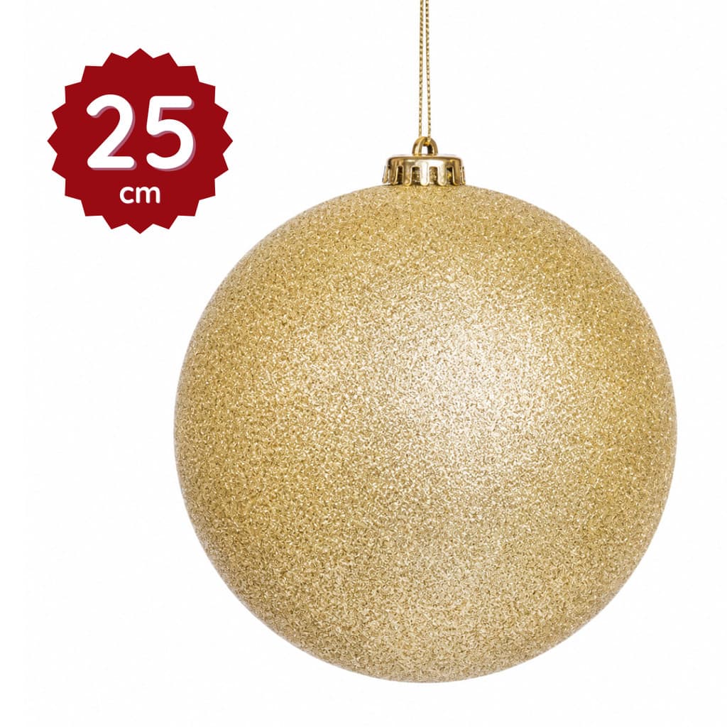 Bola Natal Gigante Glitter Dourada 25cm Enfeite Árvore Decoração Natalina Laço Pendurar Unidade