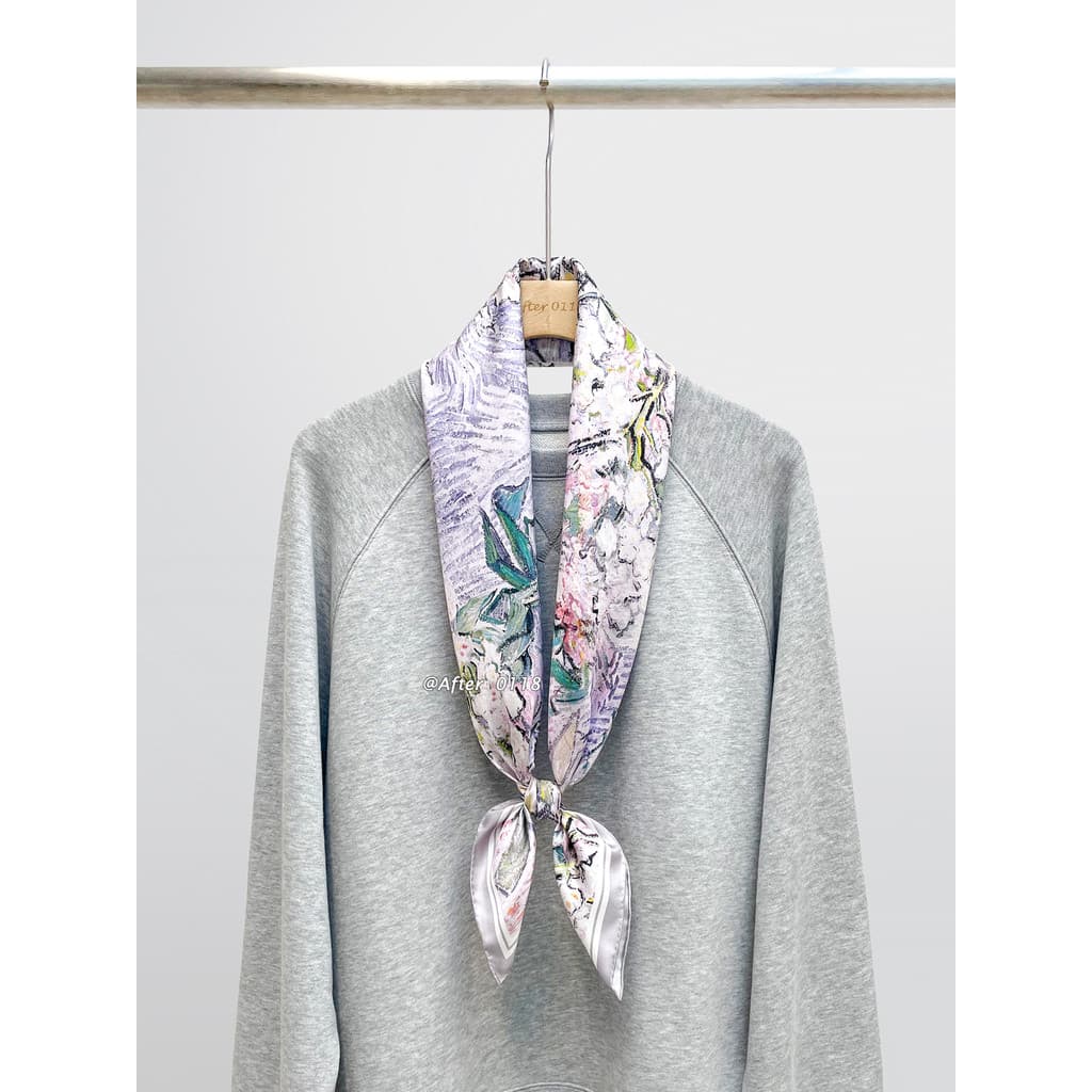 Depois [Violet Violet View] Arte Retro Sarja de Seda Seda Mulberry Lenço de Seda Lenço Quadrado Grande Feminino