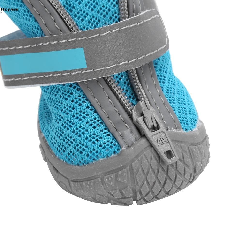 HCYNAN 4 Peças De Botas Para Cães , Sola Antiderrapante , Sapatos Resistentes Buracos De Malha , Lago , Azul , À Prova D