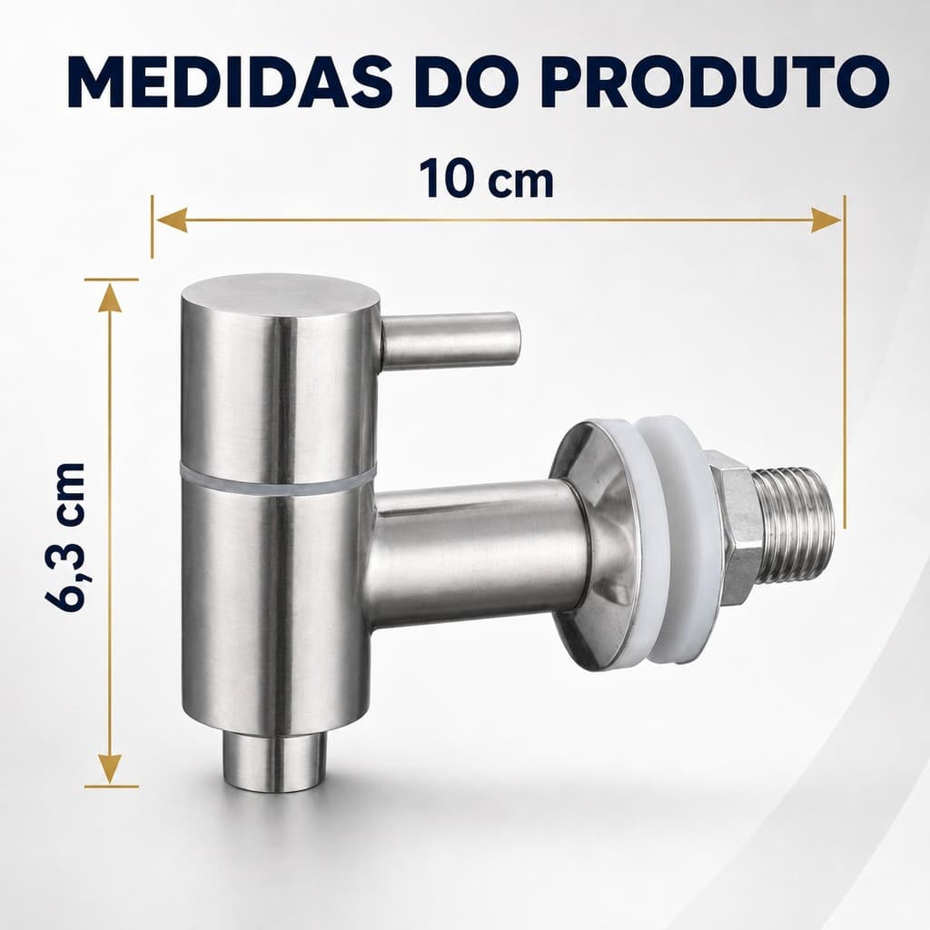 Torneira Inox 304 para Barril de Vinho, Suqueira, Filtro e Bebedouro – 1 ou 2 Unidades