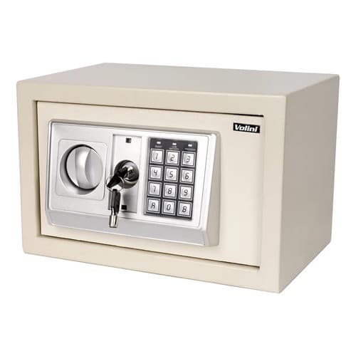 Cofre Em Aço Eletrônico Com Senha Teclado Digital Chave Sb20 Bege