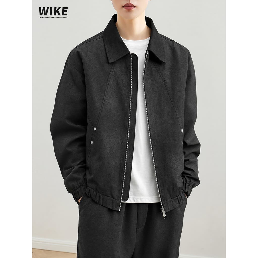 WIKE textura Original jaqueta de lapela masculina 2026 outono novo estilo Casual solto tamanho grande jaqueta masculina