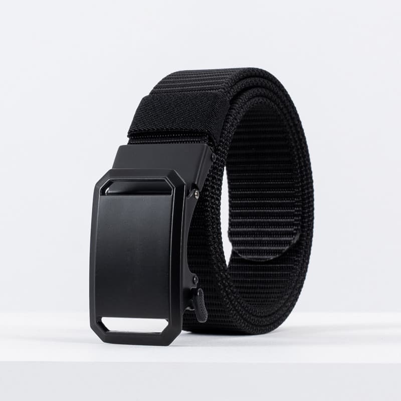 Novo estilo de cinto de náilon masculino sem perfuração lona desdentado fivela automática cinto na moda jovem Je