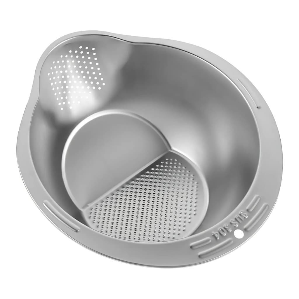 Escorredor de Arroz Aço Inox Frutas Legumes Massas Multiuso em 27cm