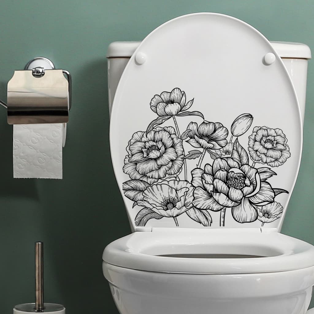 Adesivos de parede adesivos de flores adesivos de banheiro fundo parede banheiro decoração adesivos