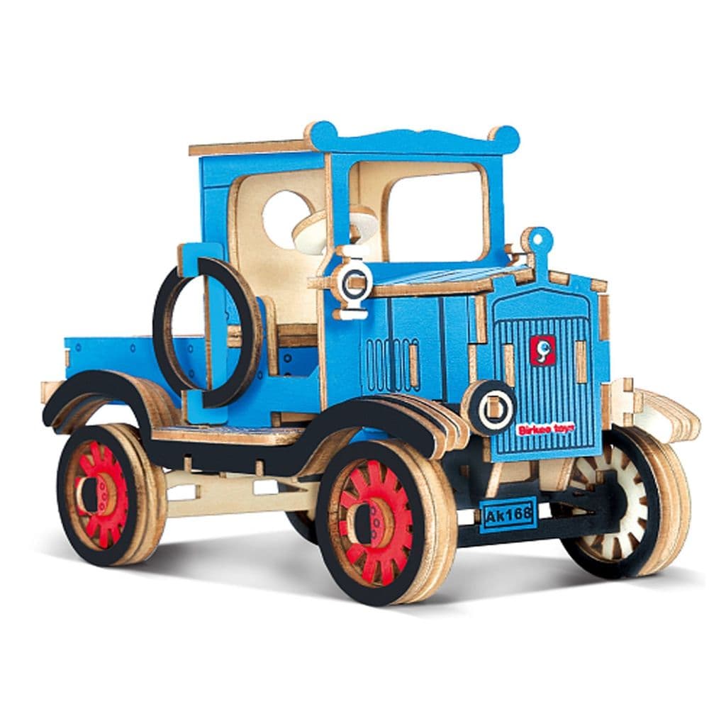 Caminhão pequeno tridimensional transporte 3D de madeira DIY modelo artesanal montagem educacional brinquedo quebra-cabe