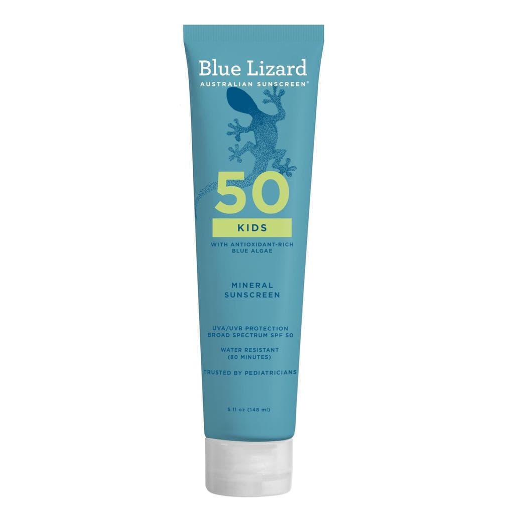 Loção Protetora Solar Mineral BlueLizardKids, FPS50, 100% ingredientes minerais, protetor solar infantil, fórmula à prov