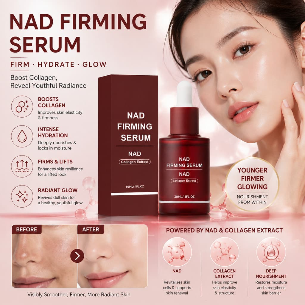 Sérum Firmador NAD 30ml - Essência Infundida com Colágeno para Elasticidade e Brilho CC30