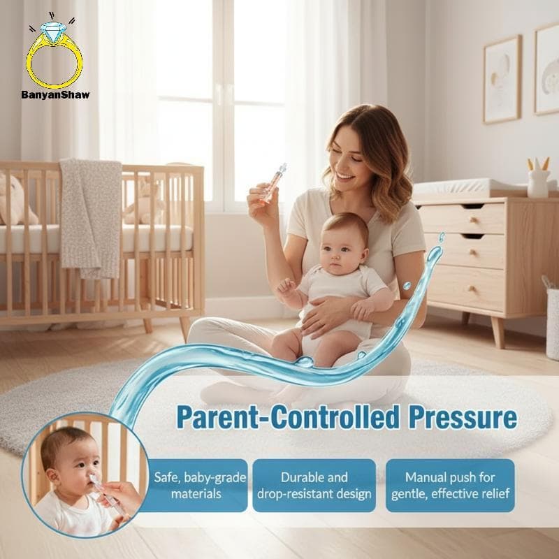 [BANY] Aspirador Nasal Para Bebês Anti Baflow Grau Médico 1 Unidade 10-60ML Limpador De Nariz Suave Crianças Infantis Vi