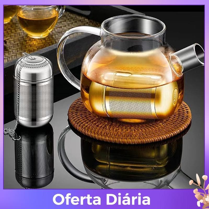Esteque no Filtro De Chá Infusor De Aço Inoxidável Folhas Tempero Bola Bule Malha Fina Café Teaware