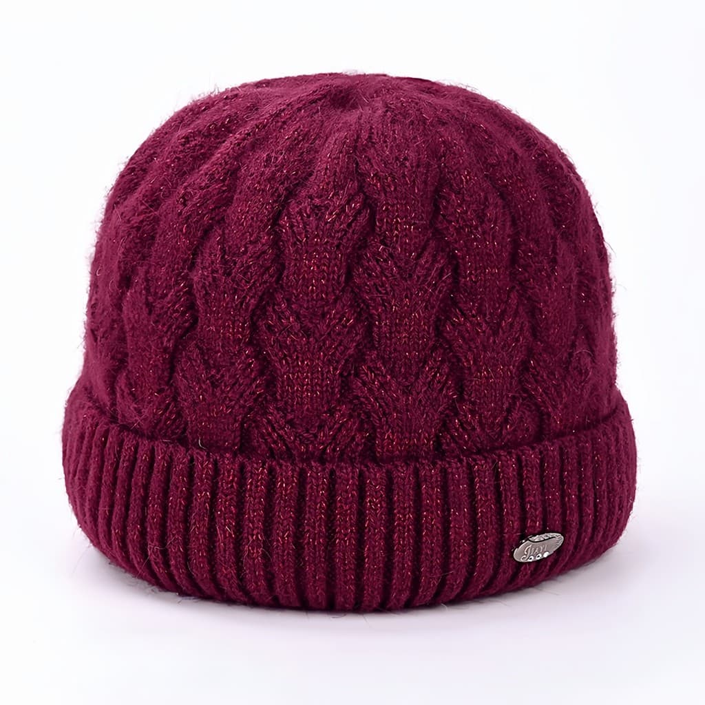 Chapéu feminino 2026 novo estilo outono inverno meia-idade mãe idosa chapéu de lã de malha avó idosa à prova de frio que