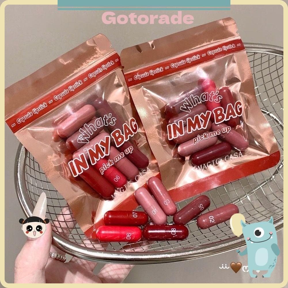 Conjunto De Batom Pílula GOTORADECO , Mini Maquiagens Labiais Foscas De Veludo De Longa Duração , Brilho Labial À Prova