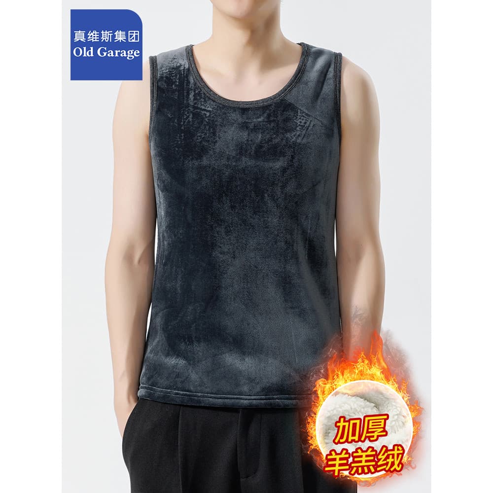 Zhenweisi grupo cordeiro velo engrossado colete inverno novo estilo colete térmico masculino aquecimento colete de fundo