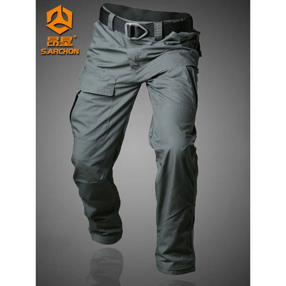 Primavera outono calças táticas masculinas resistentes ao desgaste fino-ajuste à prova dwaterproof água militar fã calça
