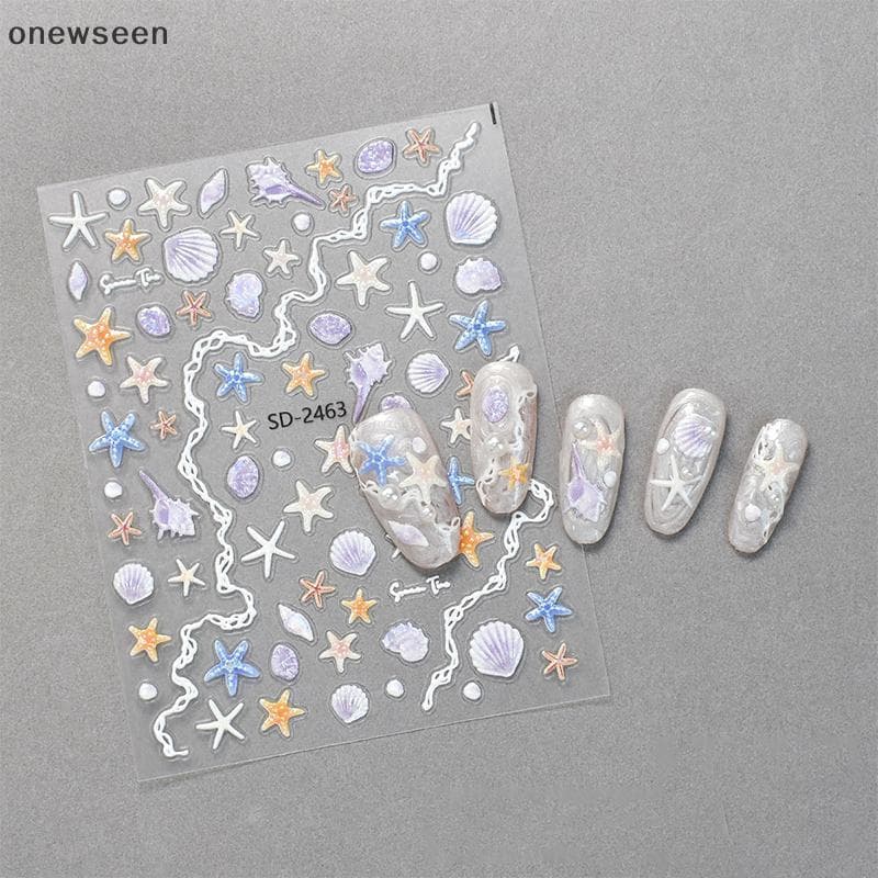 Shell Starfish Nail Stiers Bonito Decorativo Para Unhas DIY 5D Autoadesivo Decalques De Manicure De Verão