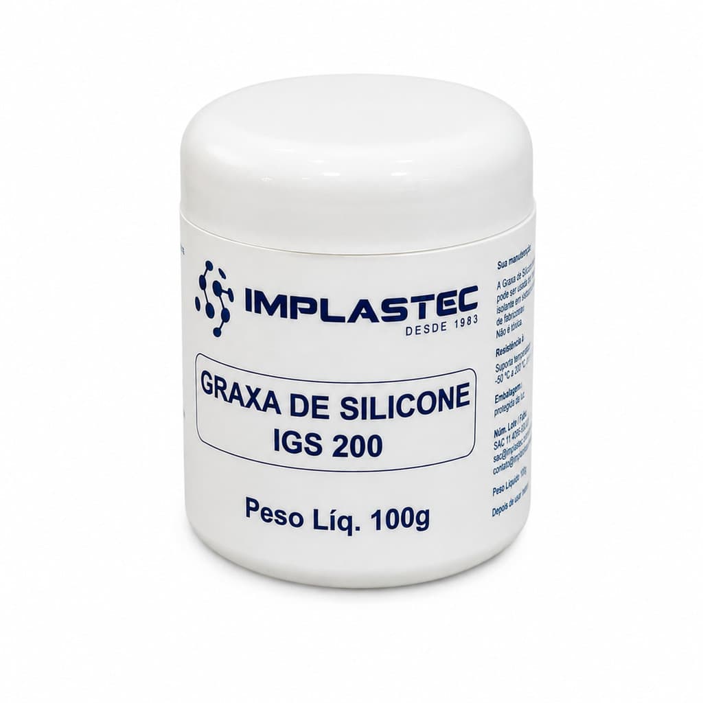 Graxa de silicone dielétrica lubrificante Implastec pote 100g igs200