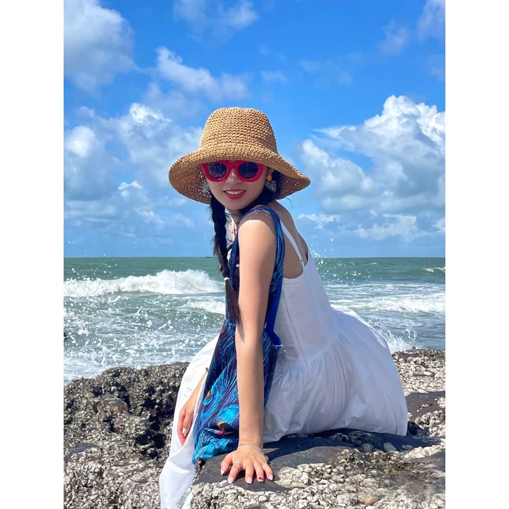 2026 novo estilo férias estilo grande aba palha balde chapéu feminino verão beira-mar pára-sol protetor solar chapéu atm