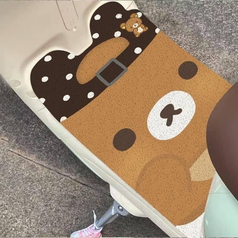 Rilakkuma pequeno frango amarelo veículo elétrico pé esteira resistente ao desgaste esfregando solo antiderrapante anel